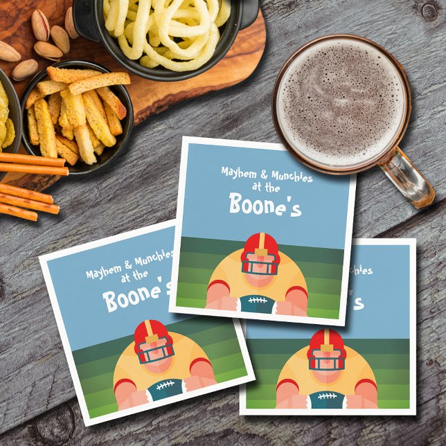 Guardanapo De Papel Dia do Jogo Super Fã do Jogador de Futebol (Football Player Super Fan Game Day Napkins)