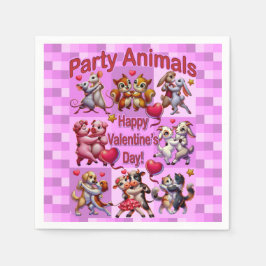 Guardanapo De Papel Dia dos Namorados Dançando Casais "Animais de Fest