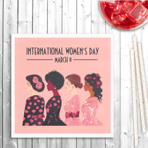 Guardanapo De Papel Dia Internacional da Mulher: Mulheres Globais Rosa