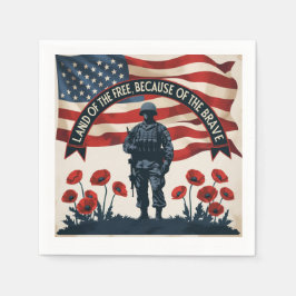 Guardanapo De Papel Dia Memorial Reunindo Napkins Evocando Honra