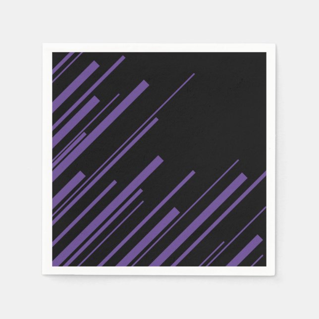 Guardanapo De Papel Diagonais em Roxo e Preto (Frente)