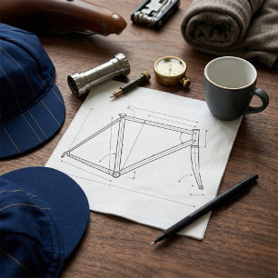 Guardanapo De Papel Diagrama de Geometria de Quadro de Bicicleta