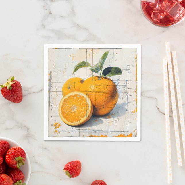 Guardanapo De Papel Diagrama Laranja Antigo (Insitu)