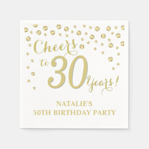 Guardanapo De Papel Diamante Branco e Dourado do Partido aniversário d