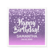 Diamantes rosa roxos, cor-de-rosa, Feliz Aniversár