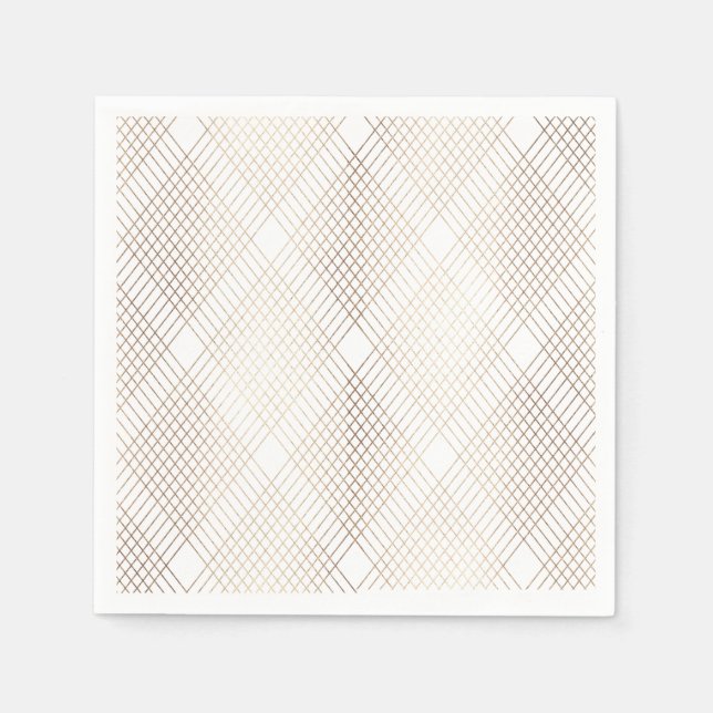 Guardanapo De Papel Diamond Geométrico Dourada Mesa Casamento Napkins (Frente)