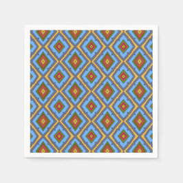 Guardanapo De Papel Diamond Pattern Blue Red Yellow Green 