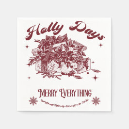 Guardanapo De Papel Dias de Natal Vintage Holly