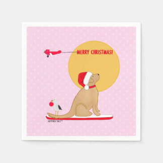 Guardanapo De Papel Dias de Praia Natal Dourado Rosa 