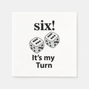 Guardanapo De Papel Dice Rolling 6 É a minha festa do Roll Dice