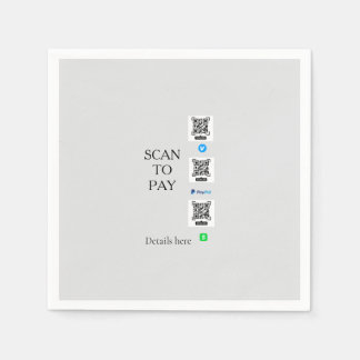 Guardanapo De Papel digitalizar para pagar detalhes do código QR do ve