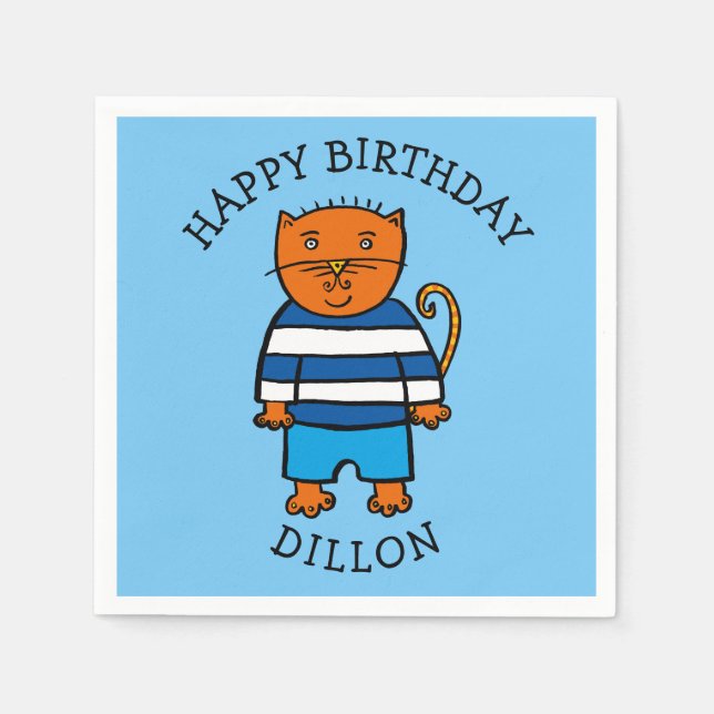 Guardanapo De Papel Dillon o Gato Personalizado (Frente)