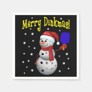Guardanapo De Papel Dinkmas de feliz - Snowman de Pickleball