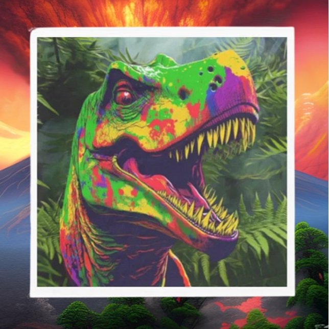 Guardanapo De Papel Dino T Rex Jungle Happy (Bring your dream party to life with our selection of quality Dinosaur themed party supplies)