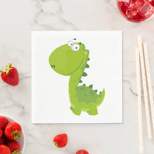 Guardanapo De Papel Dino Verde Sorridente