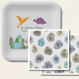 Guardanapo De Papel Dinosaurs Footprint Baby Shower 