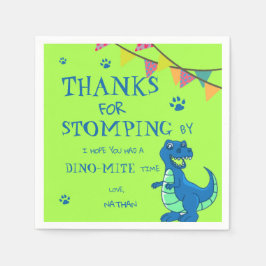 Guardanapo De Papel Dinossauro Azul Verde Brilhante Era Festa de anive