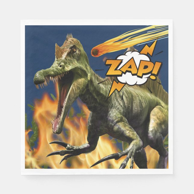 Guardanapo De Papel Dinossauro chama t-rex zap meteoro (Frente)