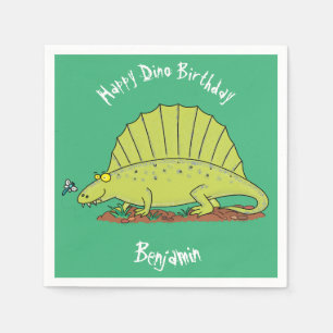 Guardanapo De Papel Dinossauro de desenho animado verde engraçado
