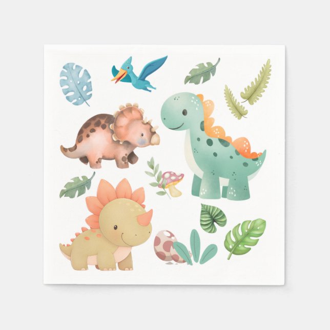 Guardanapo De Papel dinossauro fofo (Frente)