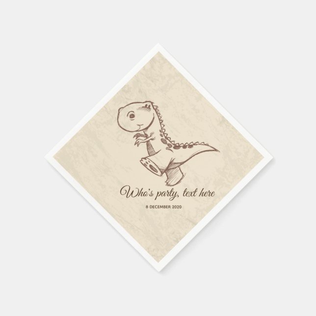 Guardanapo De Papel dinossauro, Papel Cocktail Napkins (Canto)
