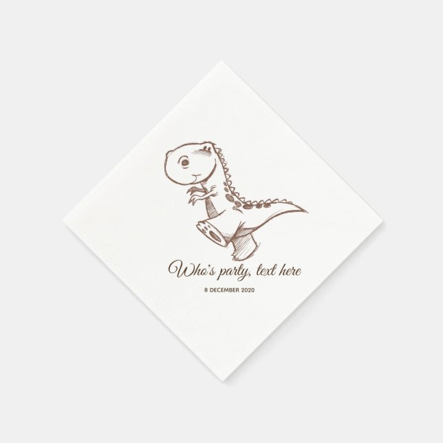 Guardanapo De Papel dinossauro, Papel Cocktail Napkins (Canto)
