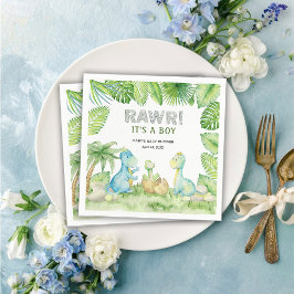 Guardanapo De Papel Dinossauro Rawr É um Chá de fraldas