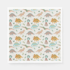 Guardanapo De Papel Dinossauros Desenho Infantil Boho Padrão de Dinoss