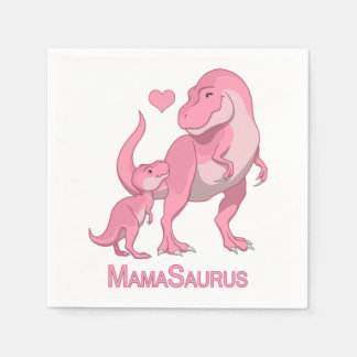 Guardanapo De Papel Dinossauros MamaSaurus T-Rex e Bebê