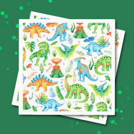 Guardanapo De Papel Dinossauros T rex, Stegossauro, Brontosaurus Boys