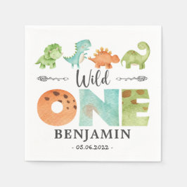 Guardanapo De Papel Dinossauros Wild One primeiro aniversario jurassic