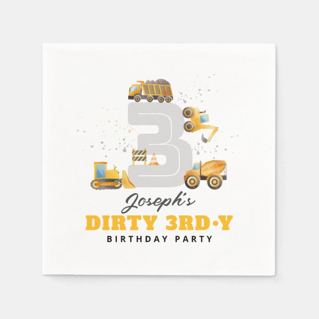Guardanapo De Papel Dirty 3rdy Birthday Party Napkin (Frente)