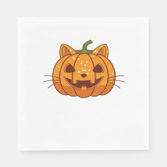 Guardanapo De Papel Disco Cat Jack o'Lantern Classic T-Shirt (Frente)