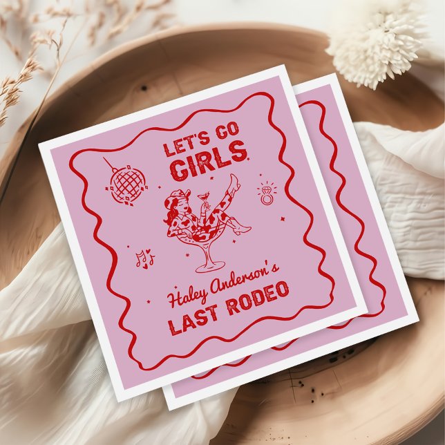 Guardanapo De Papel Disco Cowgirl Rodeo Bachelorette Weekend (Criador carregado)