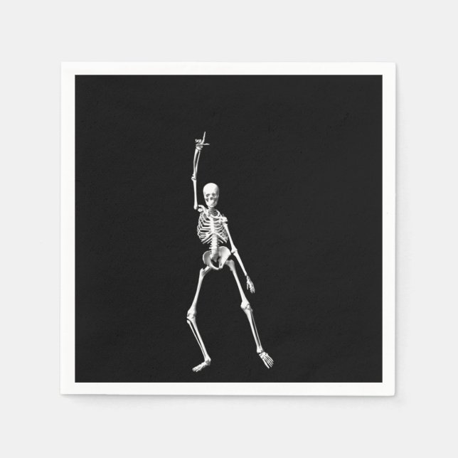 Guardanapo De Papel Disco Dançando Halloween Skeleton Napkin (Frente)