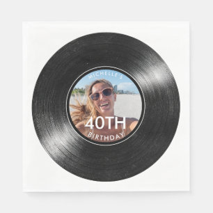 Guardanapo De Papel Disco de Vinil de Aniversário de 40 Anos Foto em P