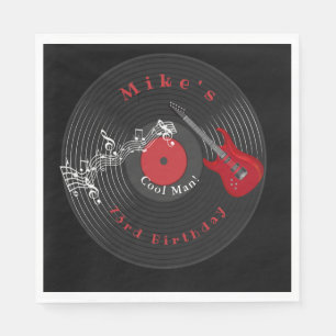 Guardanapo De Papel Disco de Vinil Retro de Aniversário Música Rock Gu