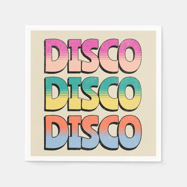 Guardanapo De Papel Disco Music (Frente)