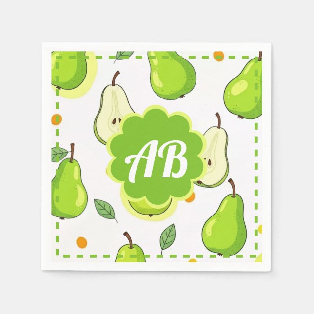 Guardanapo De Papel diseño peras (Frente)