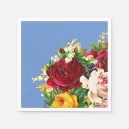 Guardanapo De Papel Disposição das Rosas Vermelhas Rosa e Amarela