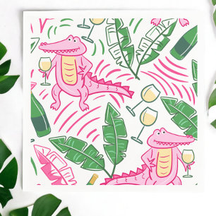 Guardanapo De Papel Disquete Verde Rosa de Alligador