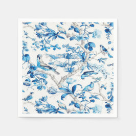 Guardanapo De Papel Dissociação de Chinoiserie Azul e Branco