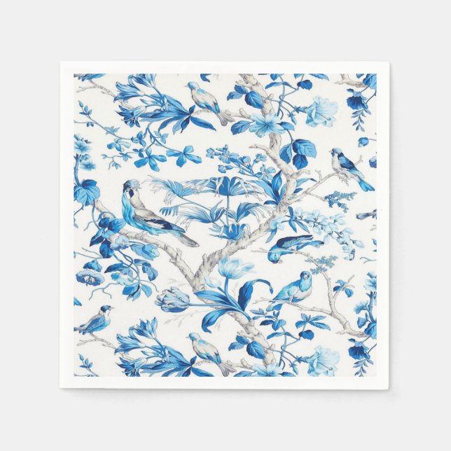 Guardanapo De Papel Dissociação de Chinoiserie Azul e Branco (Frente)