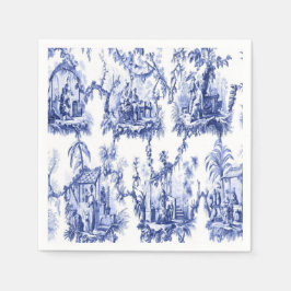 Guardanapo De Papel Dissociação de Chinoiserie Azul e Branco
