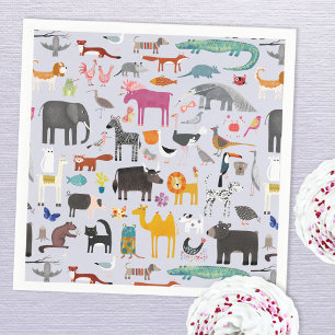 Guardanapo De Papel Diversão de Menagerie animal