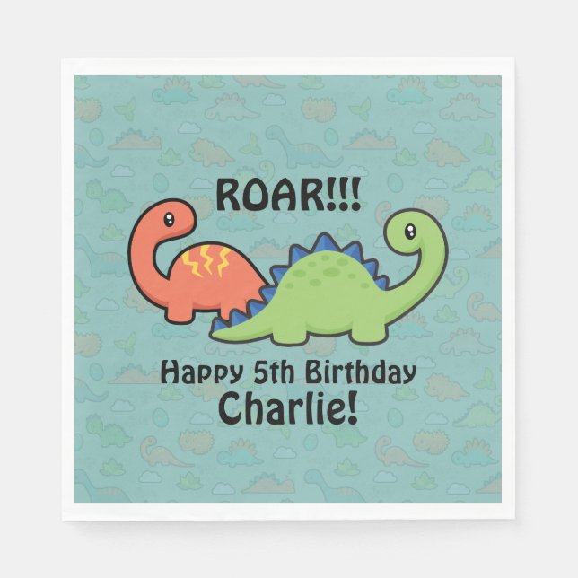 Guardanapo De Papel Diversão do Dinossauro (Frente)