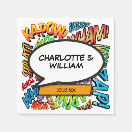 Guardanapo De Papel Diversão em Quadrinhos de Discurso Bubble Moderno