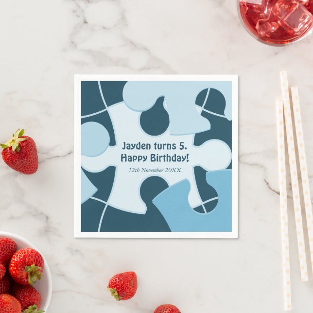 Guardanapo De Papel Diversão Jigsaw Puzzle Crianças Feliz Aniversário  (Insitu)