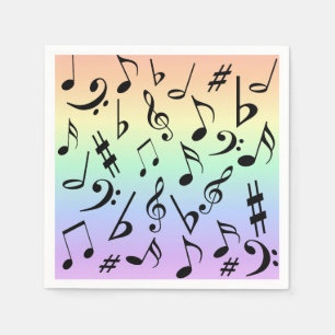 Guardanapo De Papel Diversão Musical Notes Rainbow Party Napkins