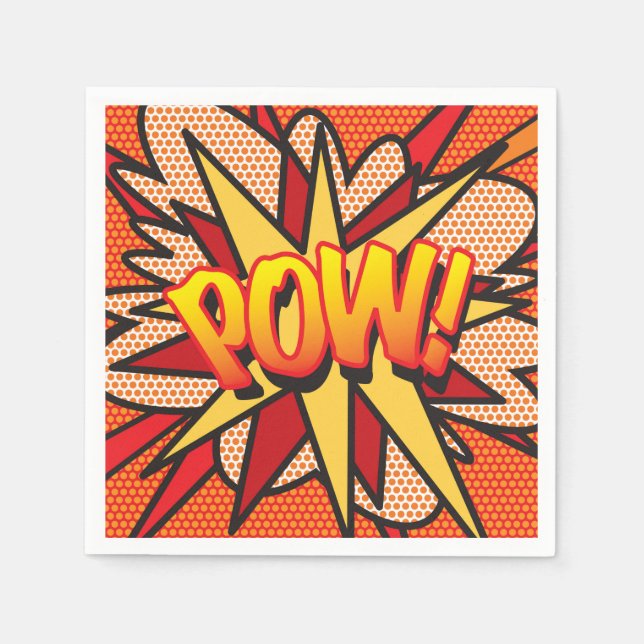 Guardanapo De Papel Diversão Retro Quadrinho POW (Frente)